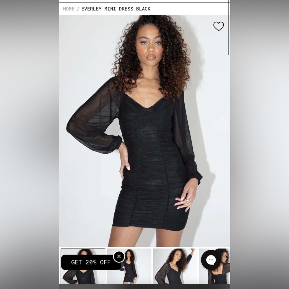 Everly Mini black dress Princess Polly